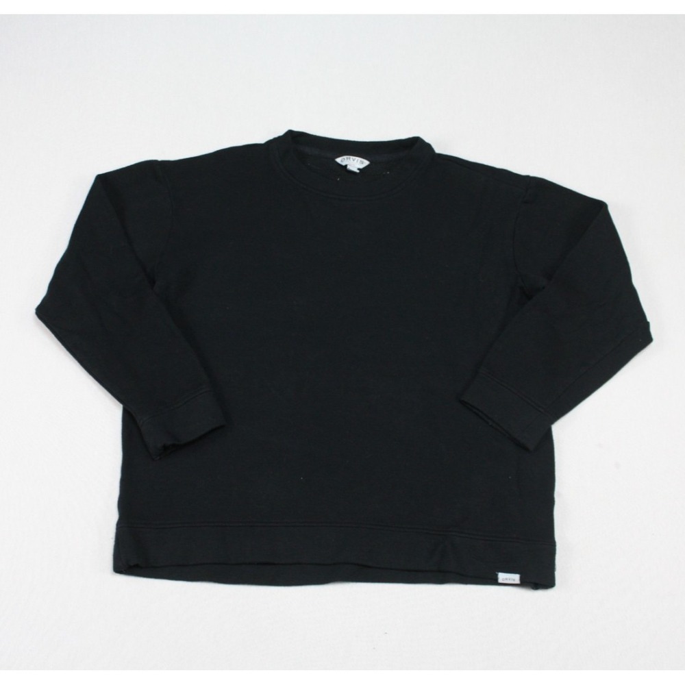 Orvis Sweater Women‎ Small Black Excellent Crew Neck Raglan Pullover